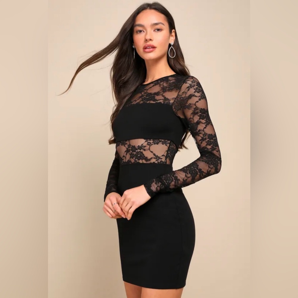 LULUS Sultry Mindset Sheer Lace Bodycon Dress - Picture 3 of 5